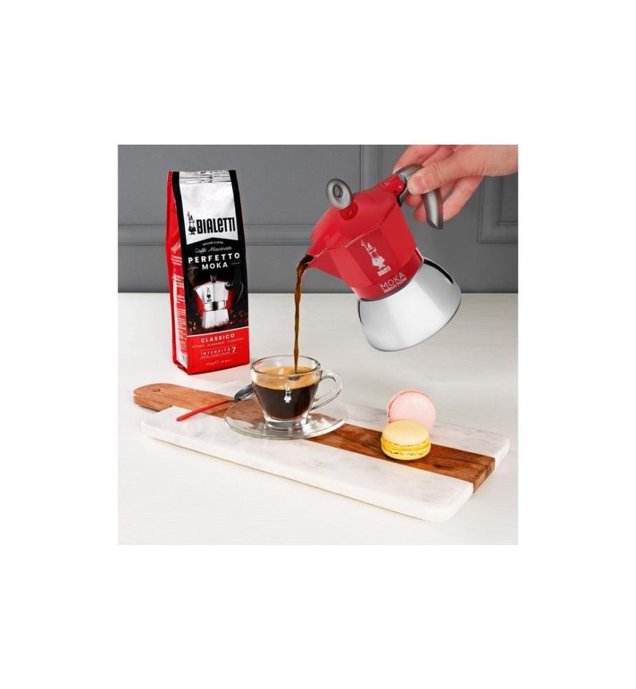 BIALETTI - Espressokocher New Moka Induktion 6 Tassen, Rot