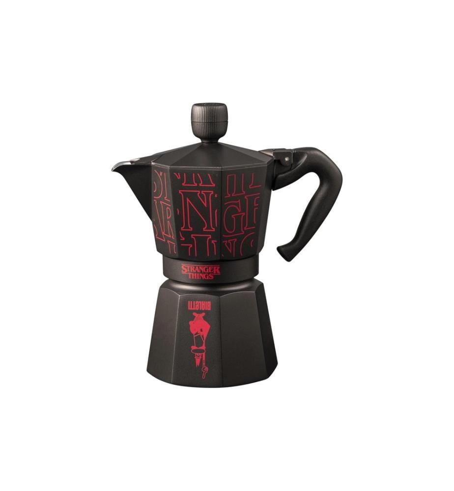 BIALETTI - Espressokanne Stranger Things, 6 Tassen, Schwarz / Rot