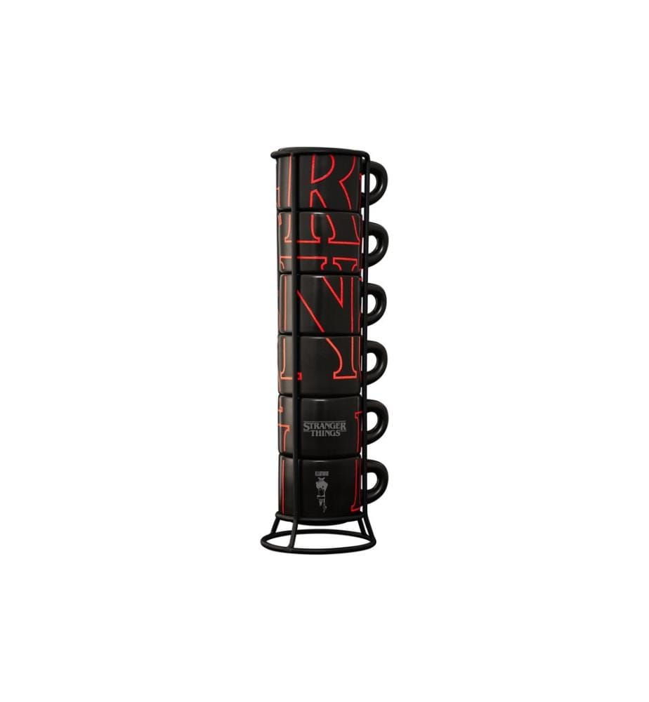 BIALETTI - Espressotasse Stranger Things, Schwarz / Rot, 6 Stück
