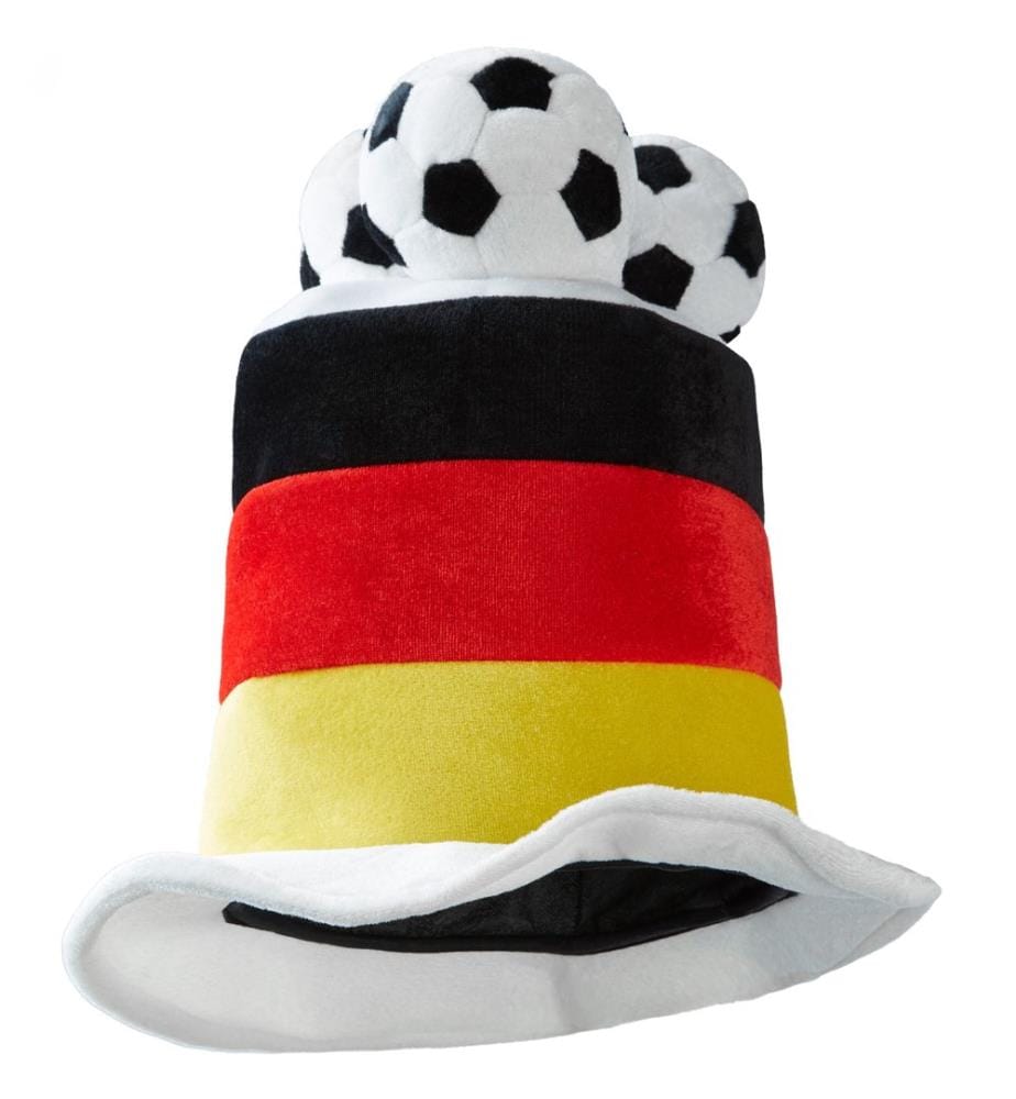 Haut-de-forme de fan de foot allemand avec ballons de foot