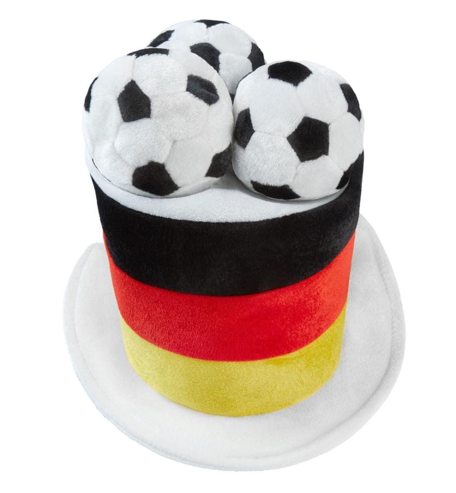 Haut-de-forme de fan de foot allemand avec ballons de foot