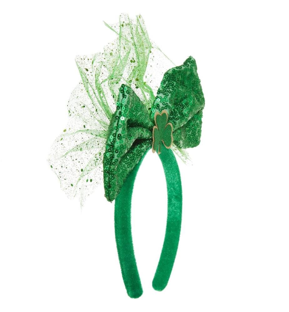 St. Patrick's Day Kopfschmuck Schleife mit Pailletten