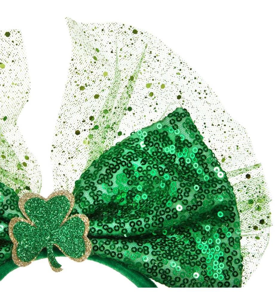 St. Patrick's Day Kopfschmuck Schleife mit Pailletten