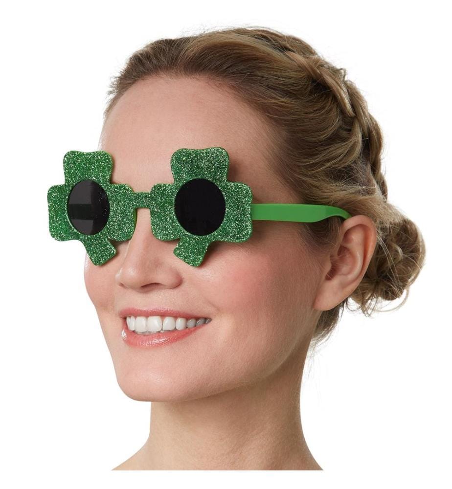 Lunettes fantaisie trèfles et verres teintés pour la Saint-Patrick