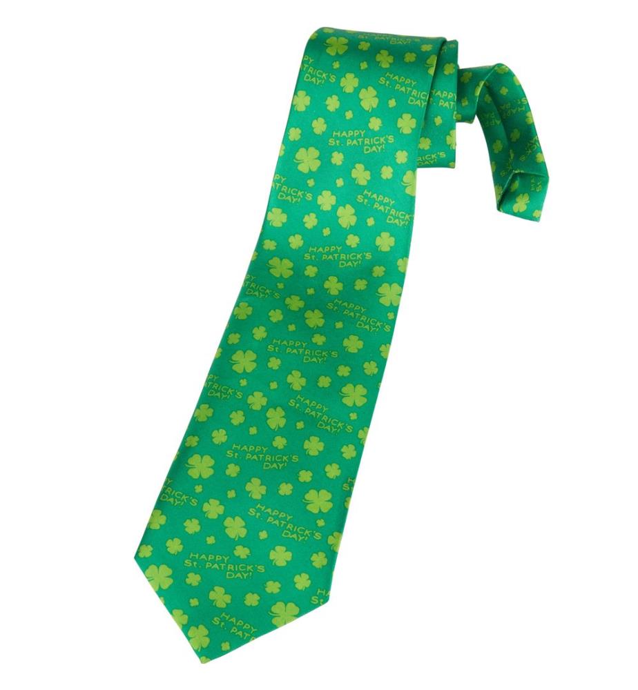 Cravate trèfles et message pour la Saint-Patrick