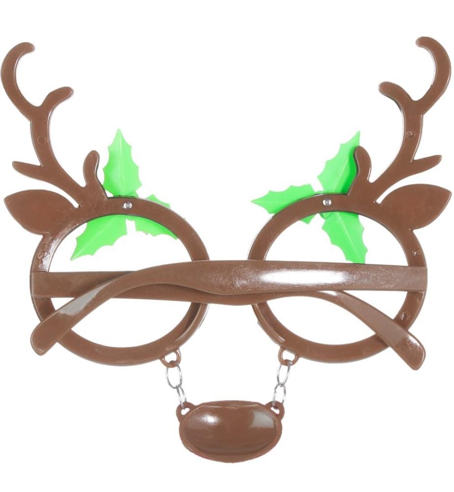 Spassbrille Rentier mit Blättern