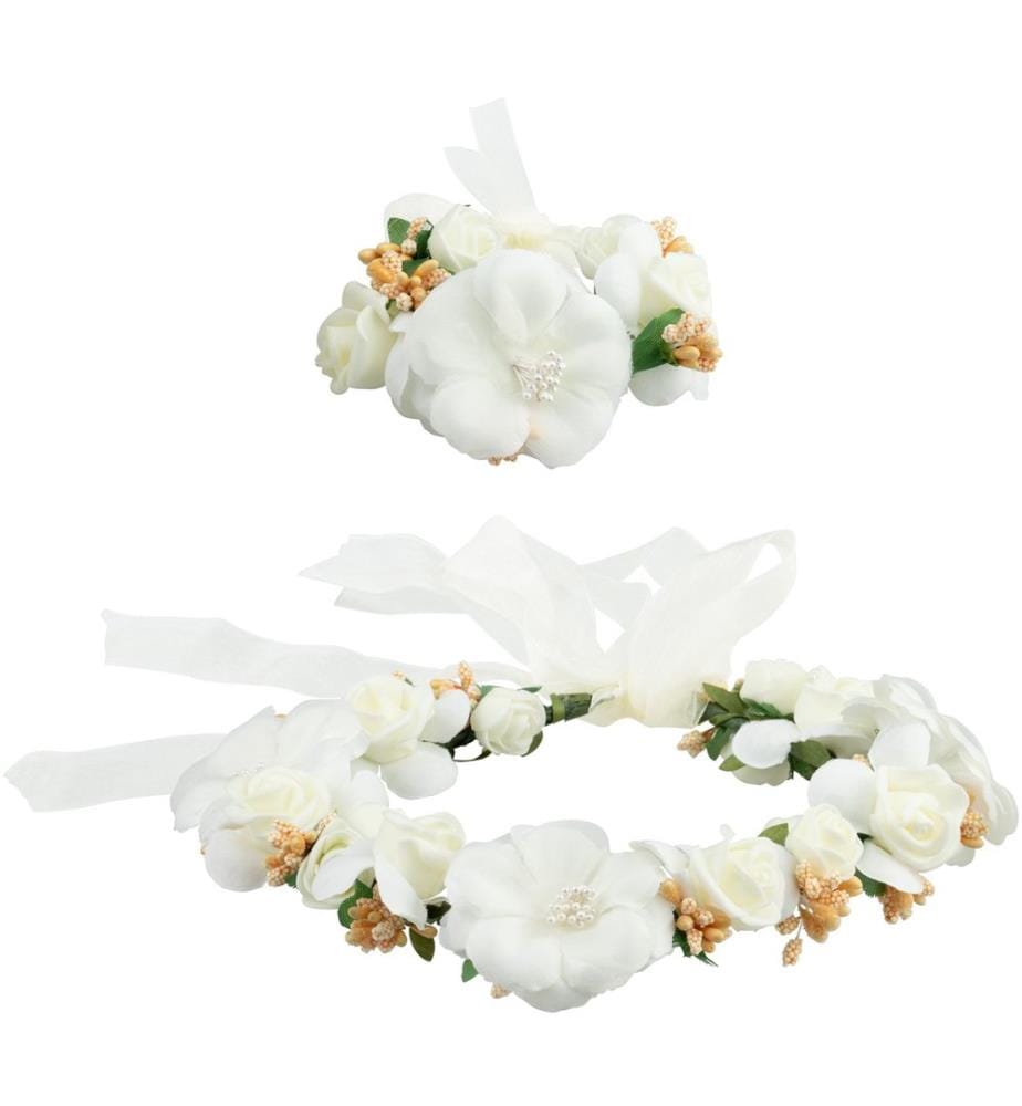 Blumenkranz und Armreif Hochzeit