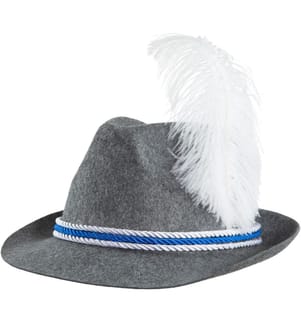Chapeau traditionnel gris avec plume