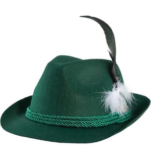 Chapeau traditionnel vert avec plume