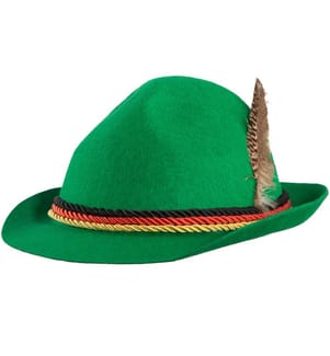 Chapeau traditionnel vert avec les couleurs du drapeau allemand
