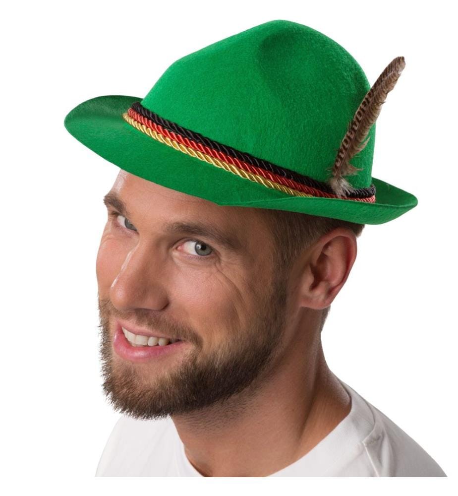 Cappello tradizionale verde con colori tedeschi