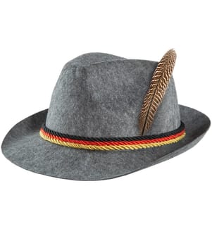 Grauer Trachtenhut mit Deutschlandfarben