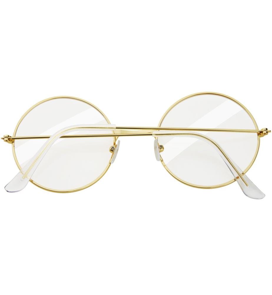 Runde Retrobrille mit goldenem Rahmen