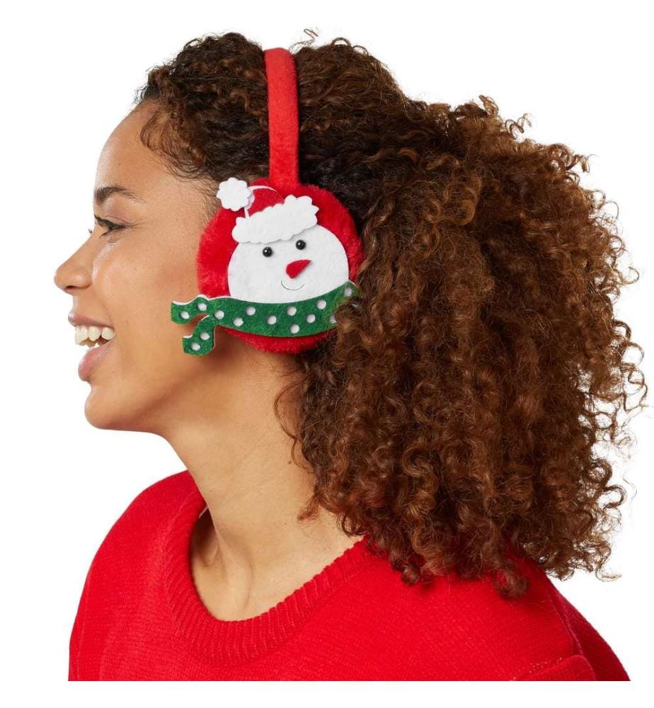 Cache-oreilles à motif de bonhomme de neige