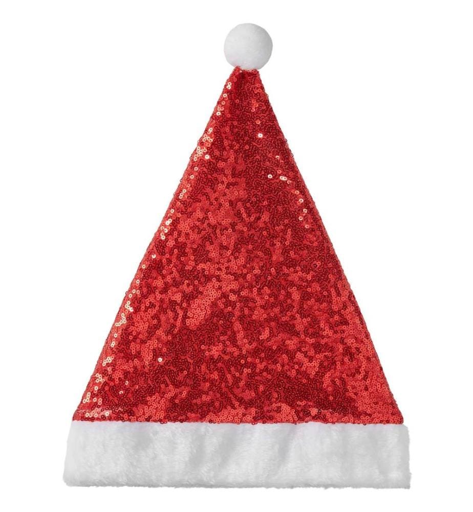 Bonnet de Noël à paillettes rouges