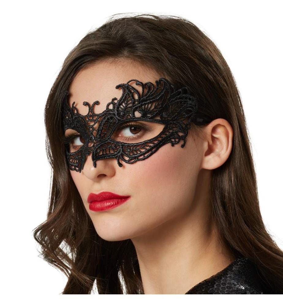 Masque en dentelle noire Papillon