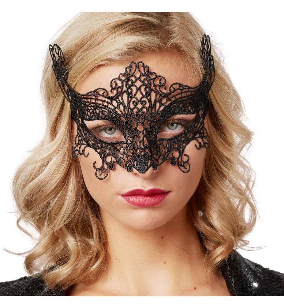 Masque en dentelle noire Chat
