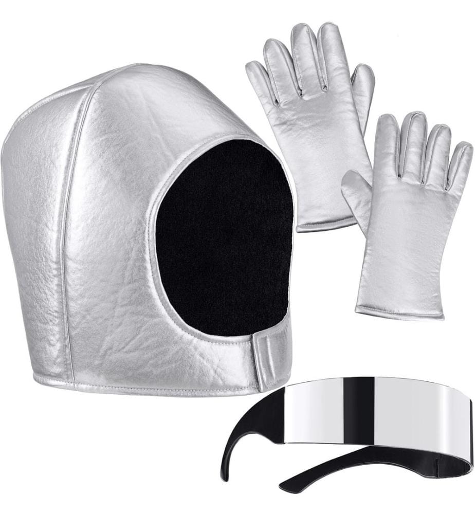 Costume unisexe casque d'astronaute avec lunettes et gants