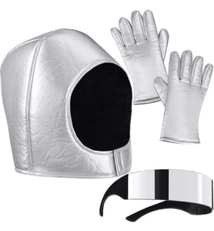 Unisexkostüm Astronautenhelm Brille und Handschuhe