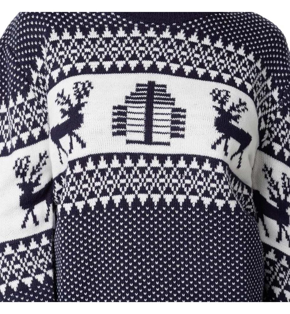 Weihnachtspullover Winterwunderland blau-weiss für Frauen