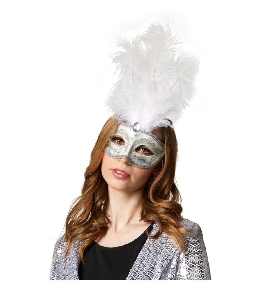 Masque vénitien avec plumes
