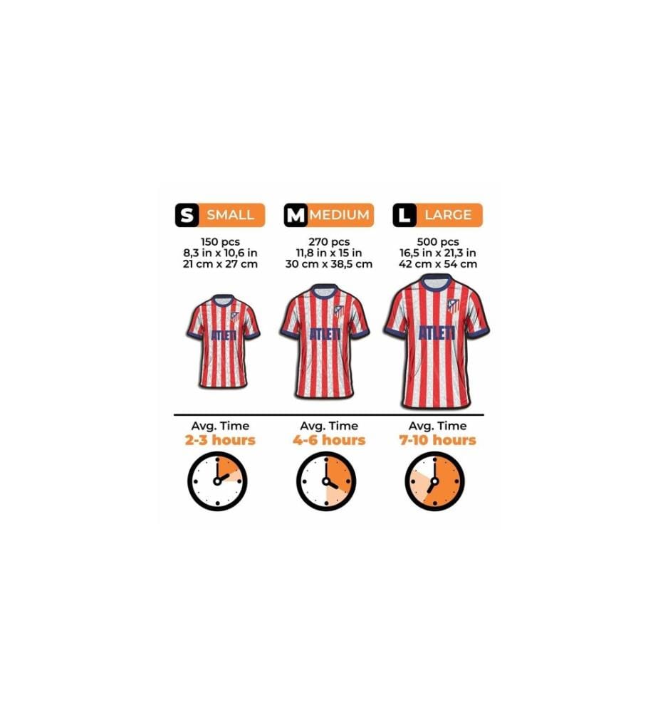 Iconic Puzzle Holz-Puzzle Atletico Madrid Trikot S, 150 Teile