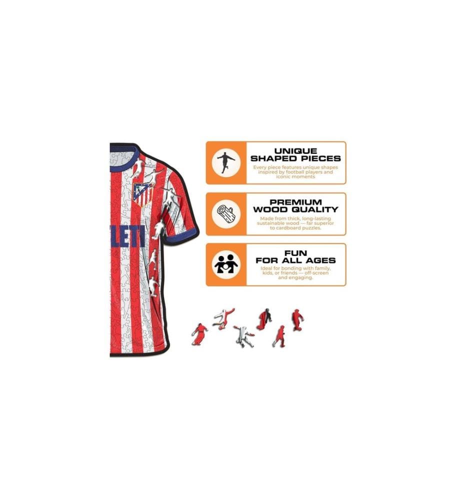 Iconic Puzzle Holz-Puzzle Atletico Madrid Trikot S, 150 Teile