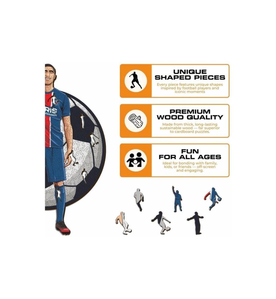 Iconic puzzle en bois Achraf Hakimi – PSG S, 150 pièces