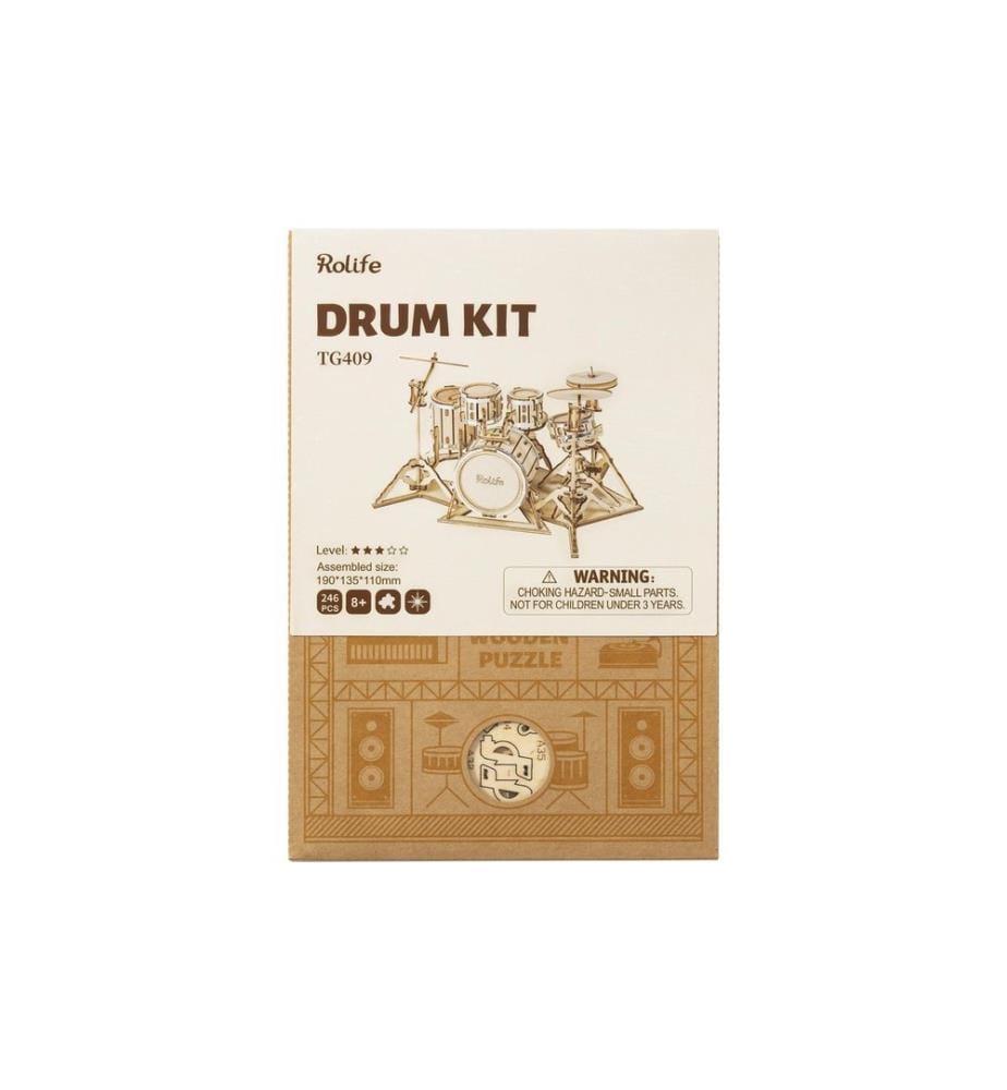Rolife Bausatz Drum kit Schlagzeug 3D-Holzpuzzle 246 Teile