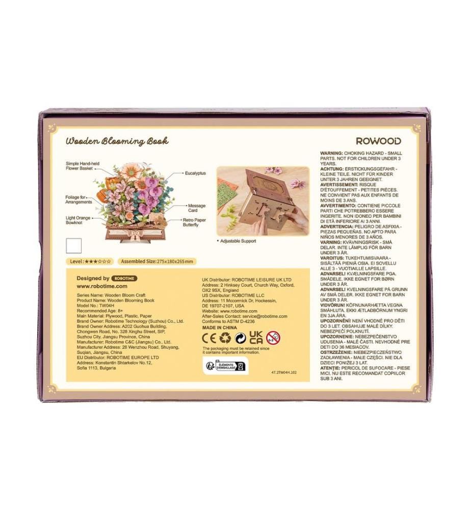 Rolife Bausatz Wooden Blooming Book 3D-Holzpuzzle Diorama 522 Teile