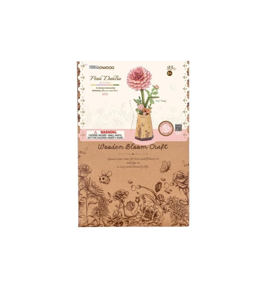 Rolife Bausatz Pink Dahlia 3D-Holzpuzzle Blume Rosa