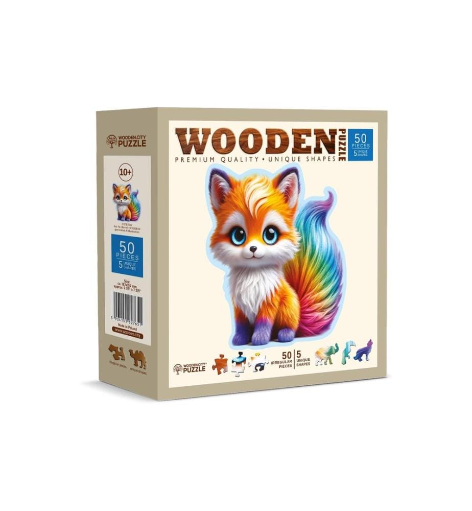 Wooden City Puzzle en bois Renard mignon M 50 pièces