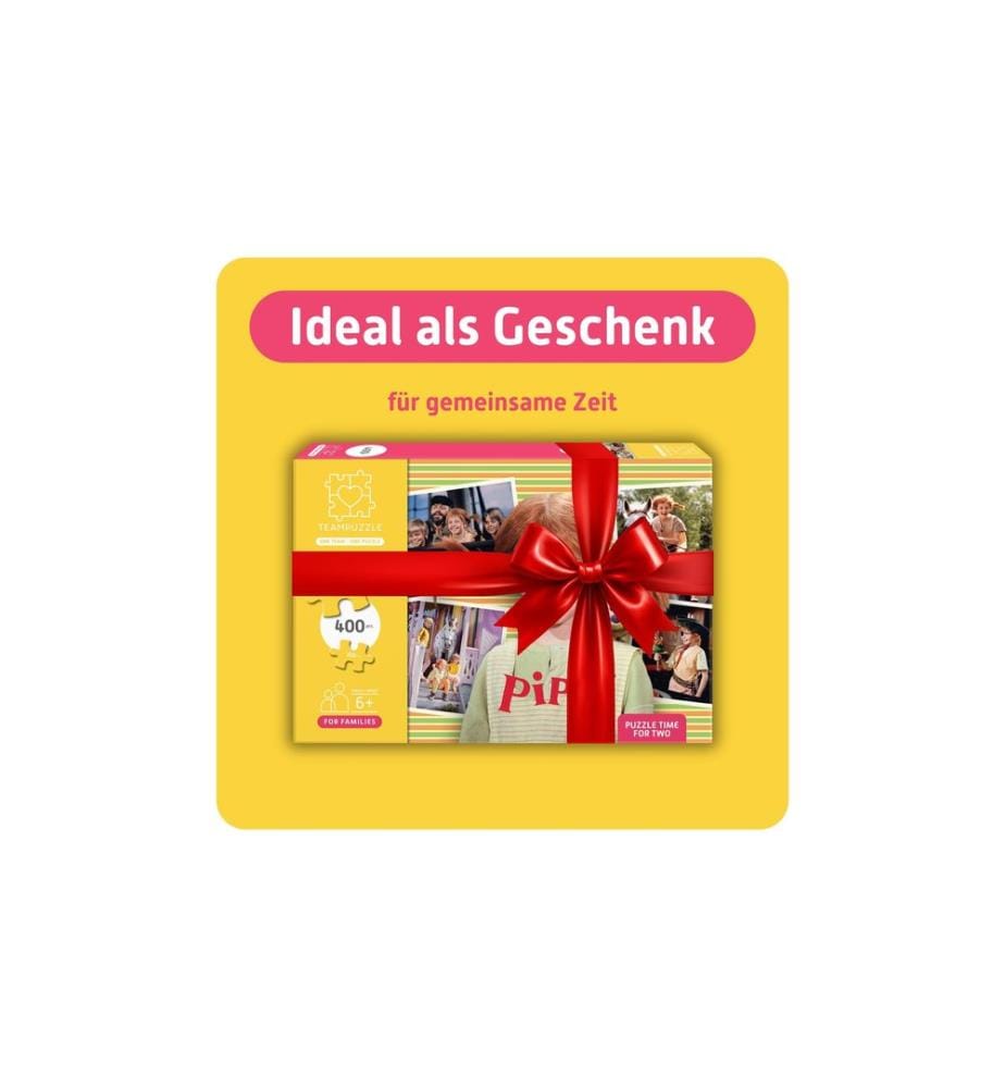 Teampuzzle Puzzle Pippi Langstrumpf inklusive 2 Poster und 2 Beutel
