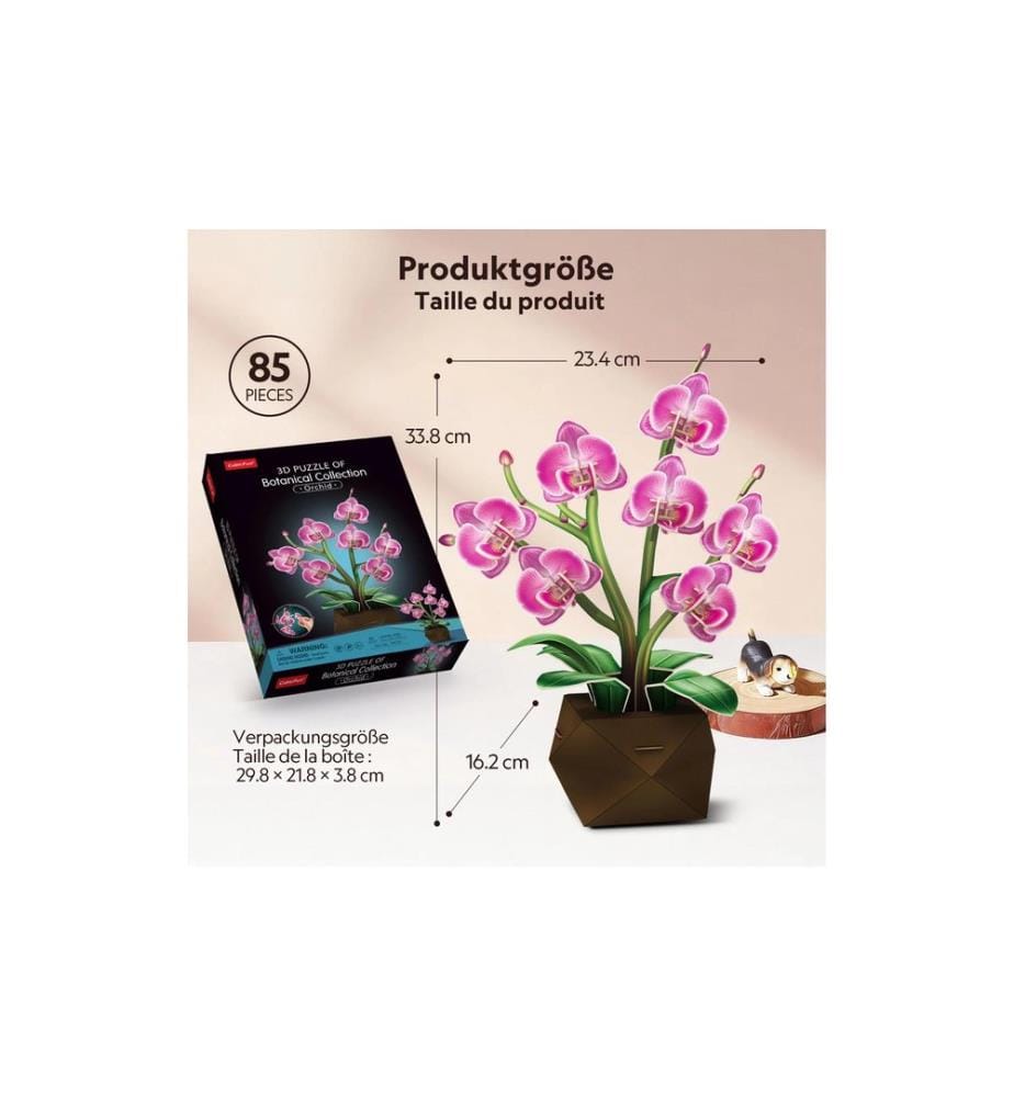 CubicFun Puzzle Pflanzentopf Orchidee 3D, 85 Teile