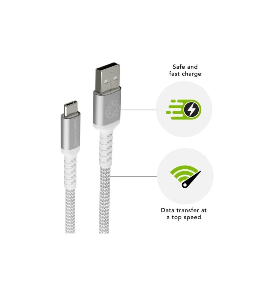DBRAMANTE1928 - Câble USB Tressé USB-A - USB-C 2.5 m
