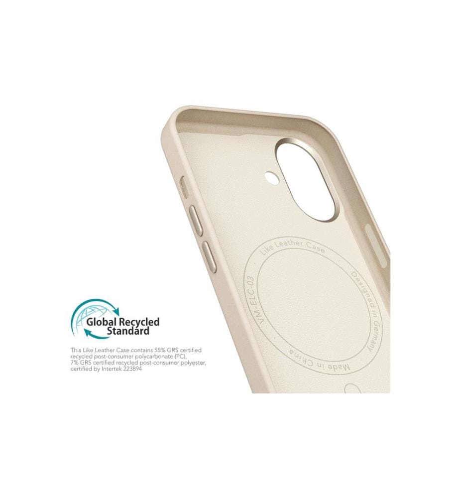 Vonmählen - Coque arrière Like Leather iPhone 16 Plus Beige