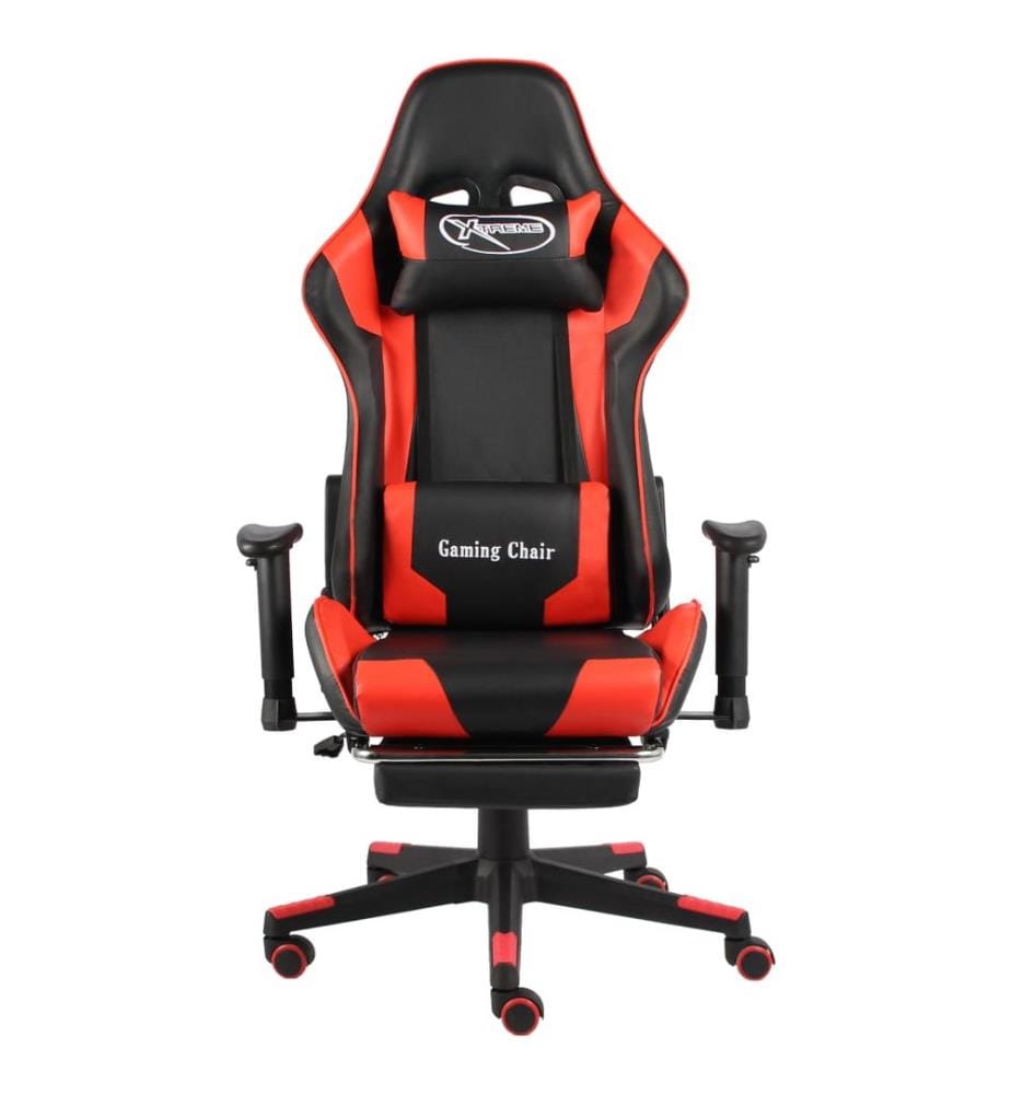 Gaming-Stuhl mit Fussstütze Drehbar Rot PVC