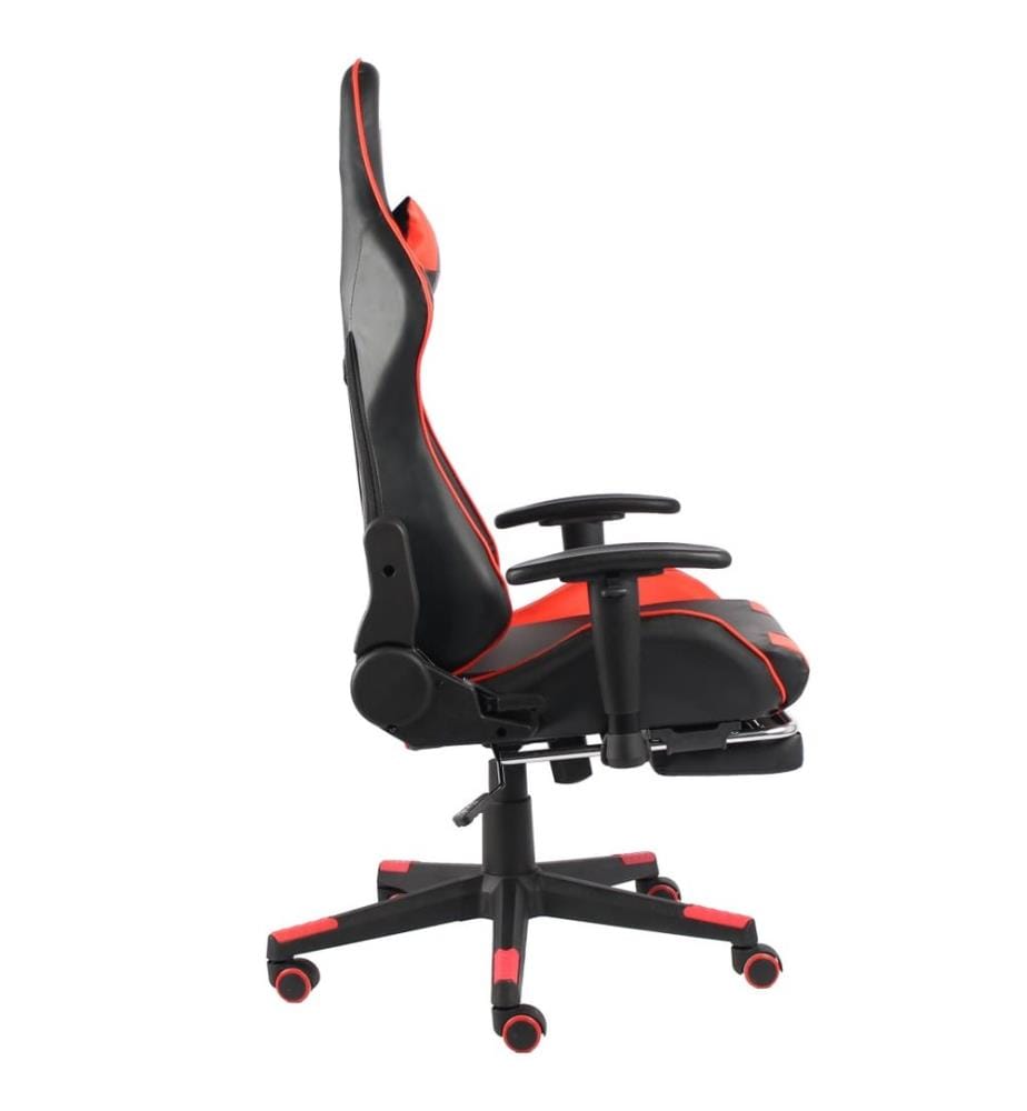 Gaming-Stuhl mit Fussstütze Drehbar Rot PVC