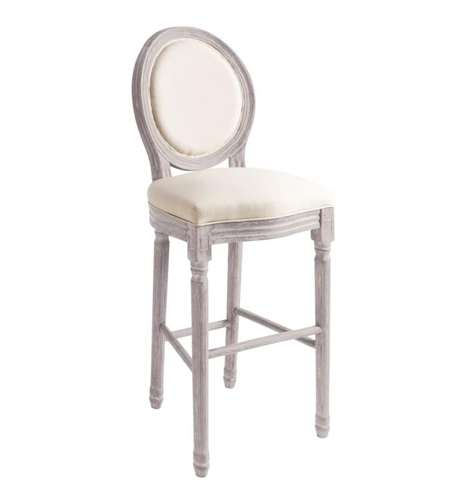 Tabourets de bar lot de 2 blanc lin