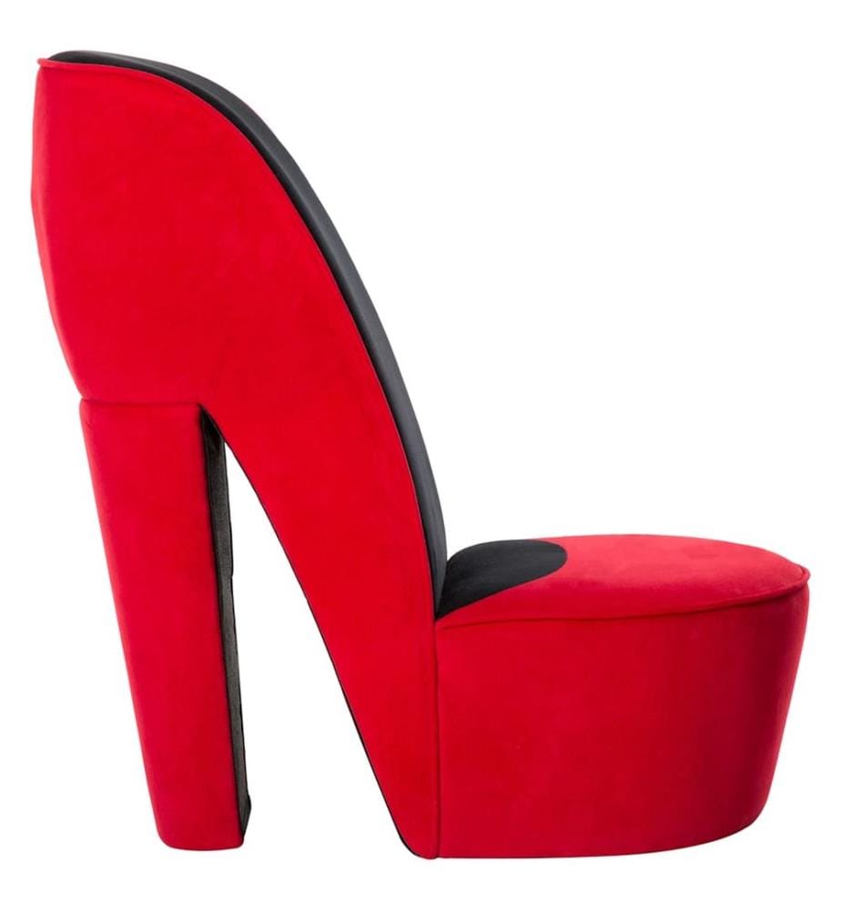 Stuhl in Stöckelschuh-Form Rot Samt