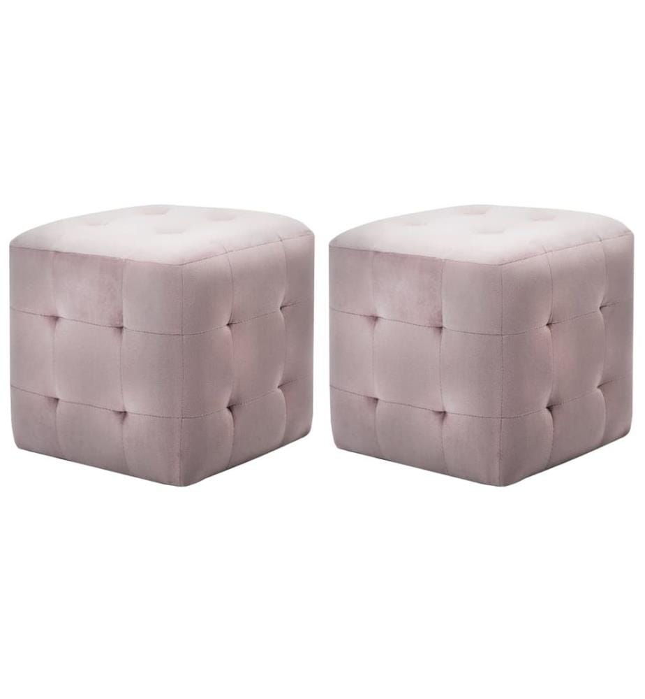 Nachttische 2 Stk. Rosa 30×30×30 cm Samtstoff