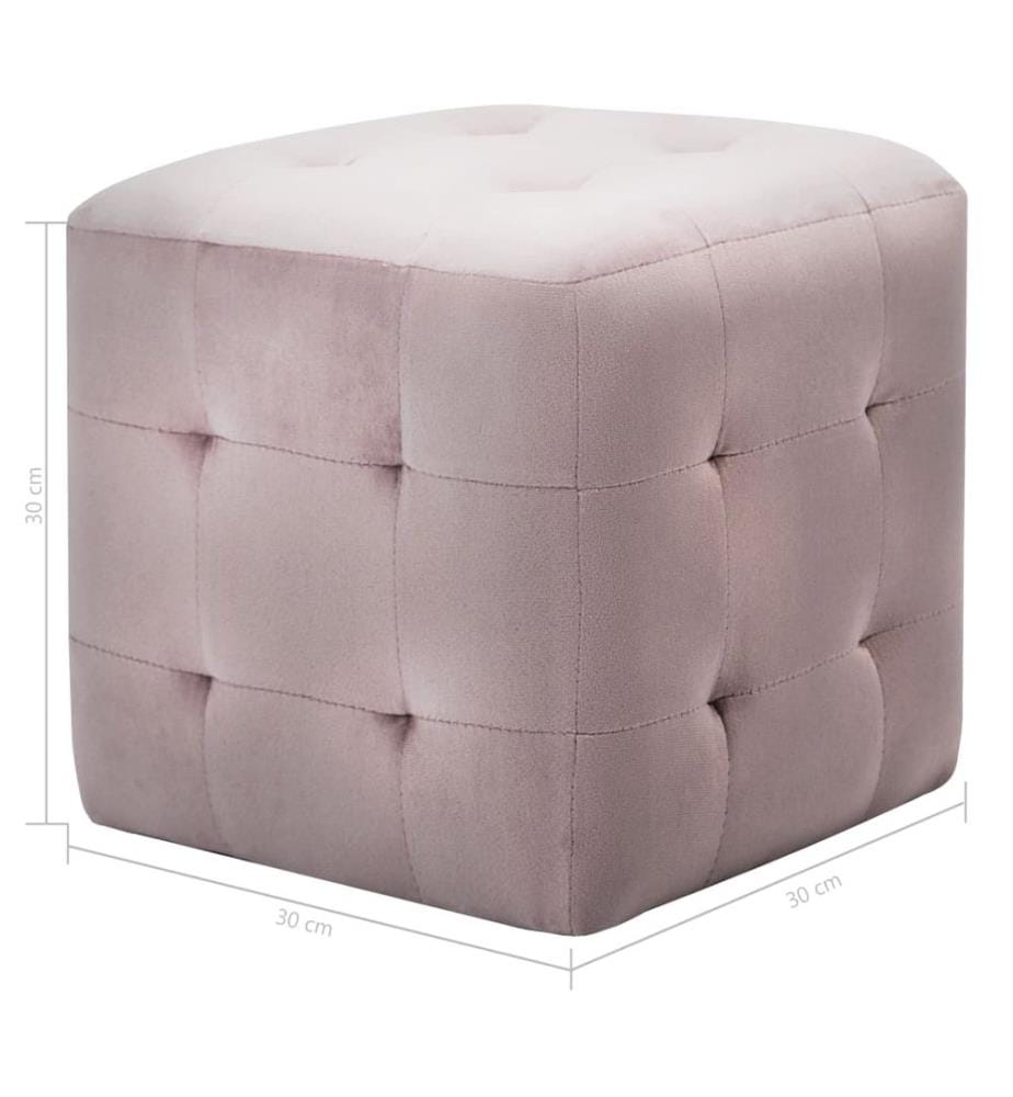 Nachttische 2 Stk. Rosa 30×30×30 cm Samtstoff