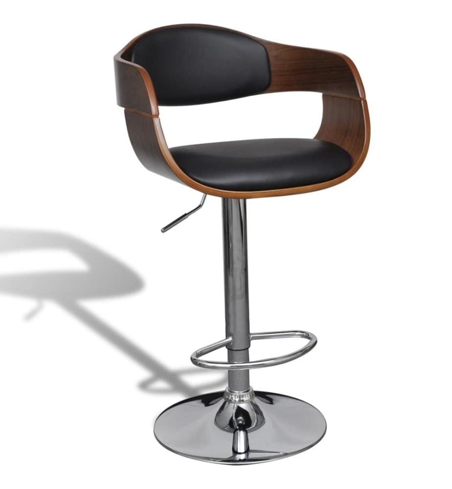 Barhocker 2 Stk. Bugholz und Kunstleder