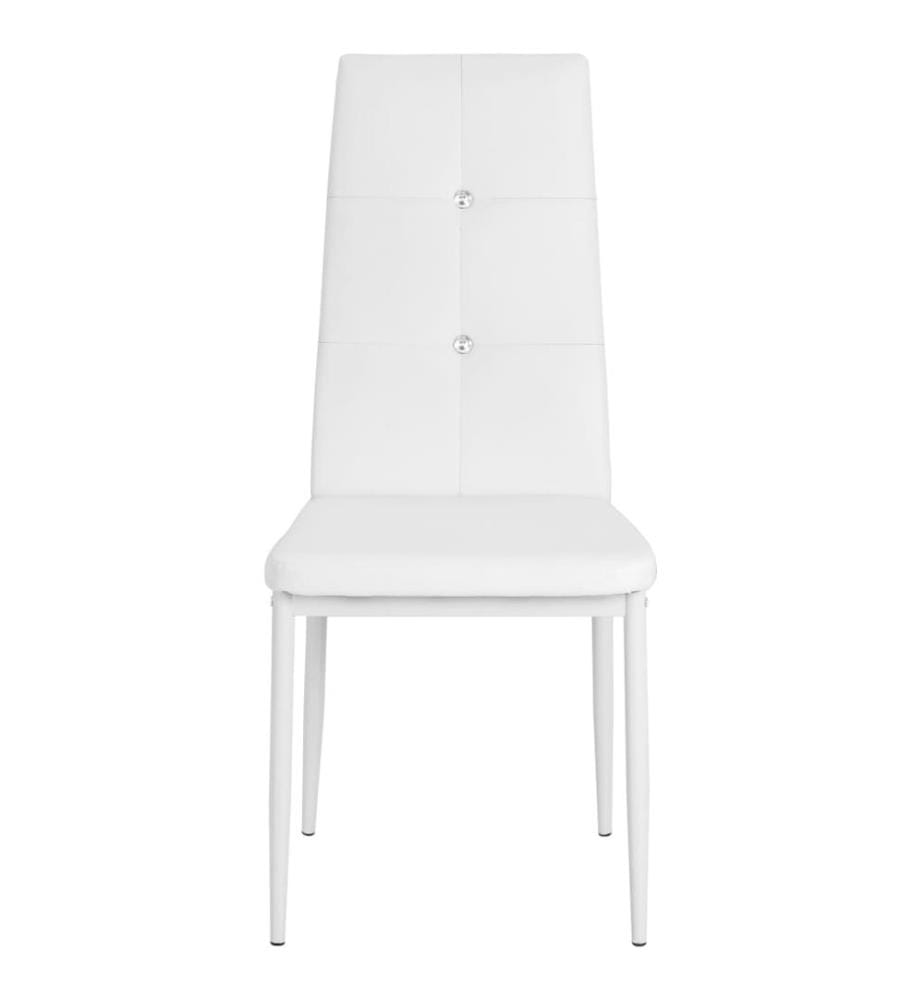 Chaises à manger lot de 6 blanc similicuir