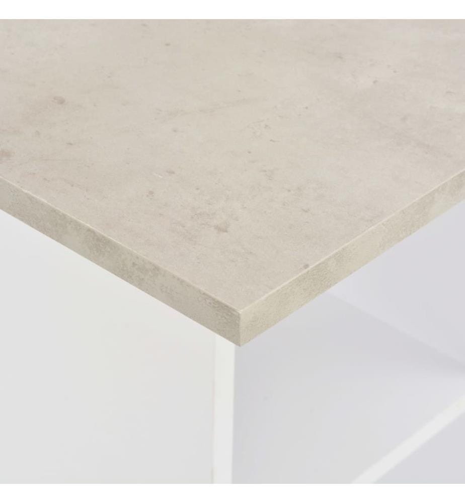 Table de bar Blanc et béton 60x60x110 cm