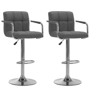 Chaises de bar lot de 2 gris clair tissu
