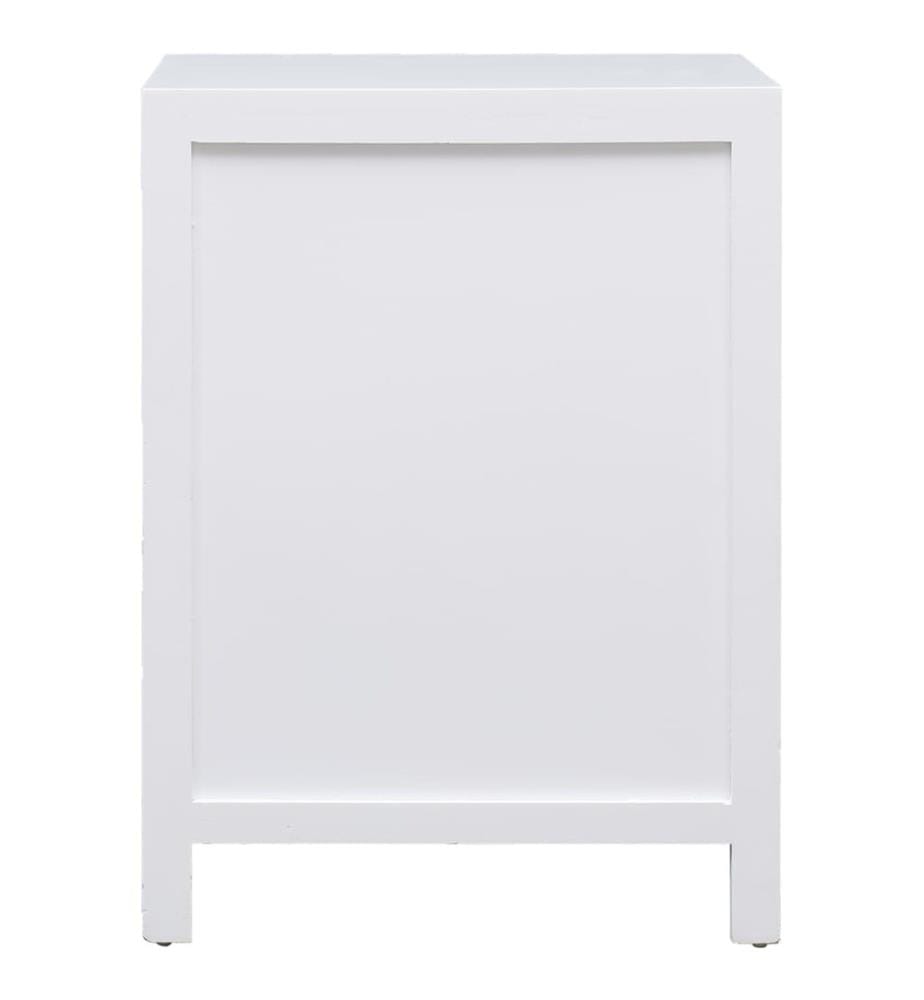 Table de chevet Blanc 38 x 28 x 52 cm Bois de Paulownia