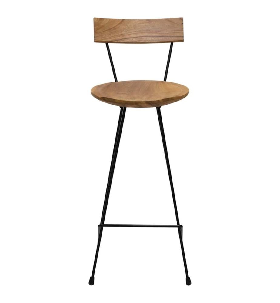 Tabourets de bar lot de 2 bois de teck massif