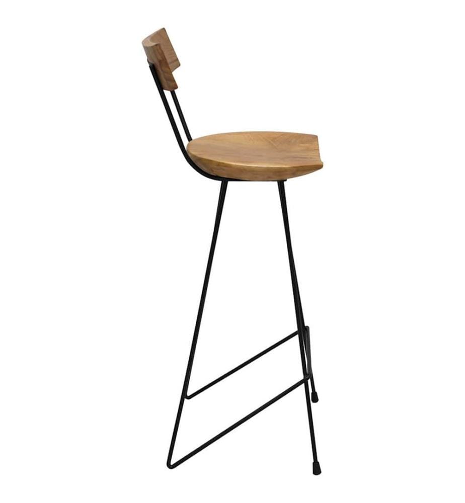 Tabourets de bar lot de 2 bois de teck massif
