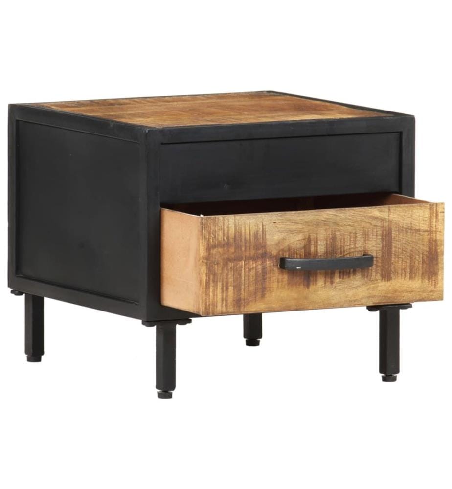 Nachttisch 40x40x35 cm Raues Mangoholz
